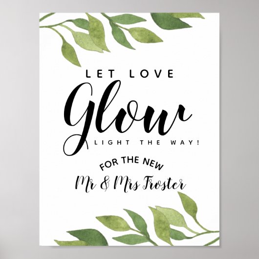 Grünpflanzen lassend Liebe Glühfeier Poster (Vorne)