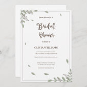 Grünpflanzen mit Brautparty von Watercolor Einladung (Vorne/Hinten)