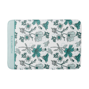 Grünpflanzen nahtlose Blumenmuster personalisierte Badematte