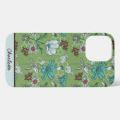 Grünpflanzen nahtlose Blumenmuster personalisierte iPhone Hülle (Rückseite (Horizontal))
