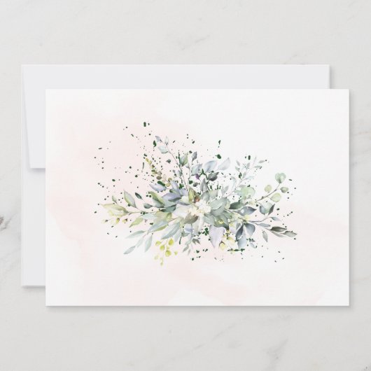 Grünpflanzen Nichts Extravagant nur Liebe Elopemen Save The Date (Rückseite)