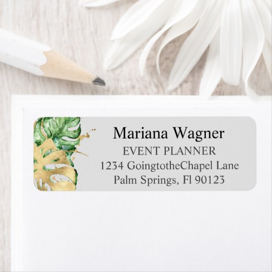 Grünpflanzen Palm Blätter Gold auf Sand Business (Insitu)