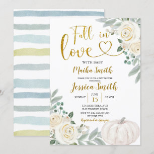 Grünpflanzen Pumpkin Fall in Liebe Kinderdusche Ei Einladung