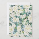 Grünpflanzen Rose Blume Taufe Einladung (Rückseite)