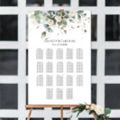 Grünpflanzen & Rose Hochzeitskarte 18 Tische Poster