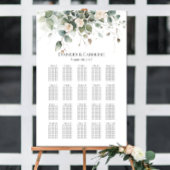 Grünpflanzen & Rose Hochzeitsstichtabelle 20 Tisch Poster