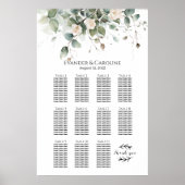 Grünpflanzen & Rose Hochzeitsstift 11 Tische Poster (Vorne)