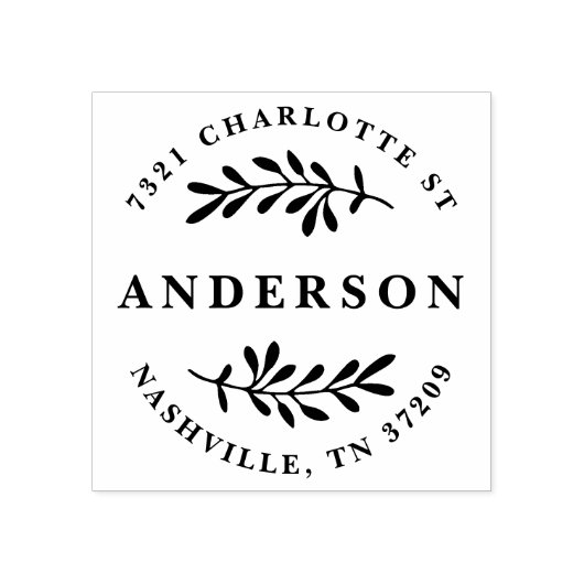 Grünpflanzen Rücksendeadresse Briefmarke Gummistempel (Prägung)