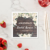 Grünpflanzen rustikales Holz bohenhafte Rosen Serviette (Beispiel)