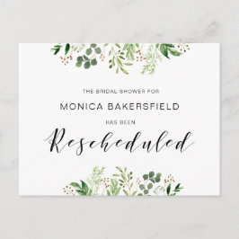 Grünpflanzen, Schwarzer Schriftart, Brautparty Postkarte