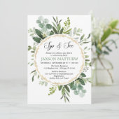 Grünpflanzen Sip and See, Eukalyptus Meet Begrüßun Einladung (Stehend Vorderseite)