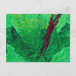 Grünpflanzen, Sommerkräuter und Wildblumen, Blumen Postkarte