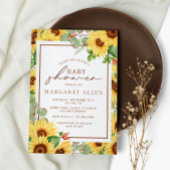 Grünpflanzen Sonnenblumen Blume Kinderdusche Einladung