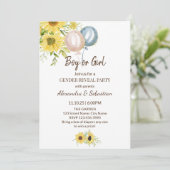 Grünpflanzen Sonnenblumen Gender-Einladung Einladung (Stehend Vorderseite)