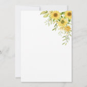 Grünpflanzen Sonnenblumen Gender-Einladung Einladung (Rückseite)