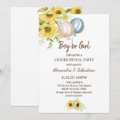 Grünpflanzen Sonnenblumen Gender-Einladung Einladung (Vorne/Hinten)