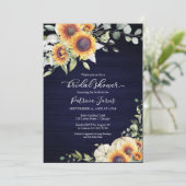 Grünpflanzen Sonnenblumen Pumpkin Fall Brautparty Einladung (Stehend Vorderseite)