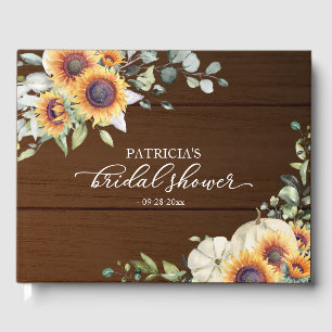 Grünpflanzen Sonnenblumen Pumpkin Fall Brautparty Gästebuch