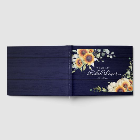 Grünpflanzen Sonnenblumen Pumpkin Fall Brautparty Gästebuch (Voll)