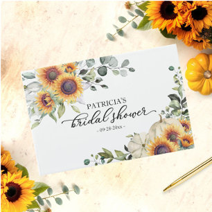 Grünpflanzen Sonnenblumen Pumpkin Fall Brautparty Gästebuch
