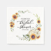 Grünpflanzen Sonnenblumen Pumpkin Fall Brautparty Serviette (Vorderseite)