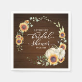 Grünpflanzen Sonnenblumen Pumpkin Fall Brautparty Serviette (Vorderseite)