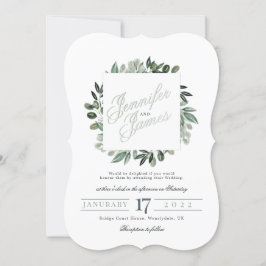 Grünpflanzen Squarelett, Bouquet Aquarell Einladung