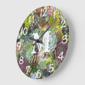 Grünpflanzen Succulents Große Wanduhr (Winkel)
