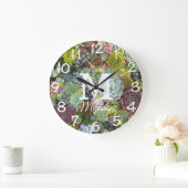 Grünpflanzen Succulents Große Wanduhr (Zuhause)