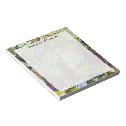 Grünpflanzen Succulents Notizblock (angewinkelt)