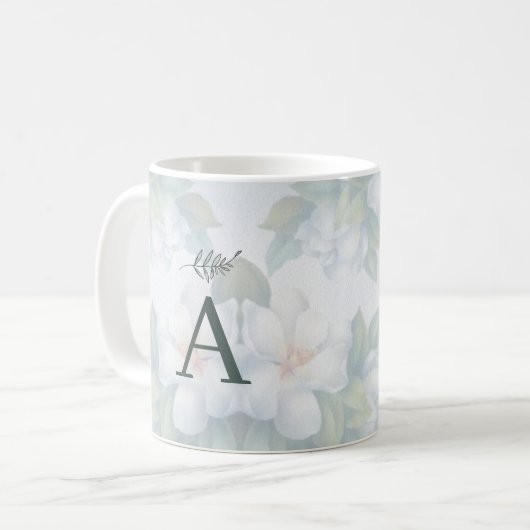 Grünpflanzen Sukkulentes Leaf Mint Wasserfarbe Bot Kaffeetasse (Vorderseite Links)