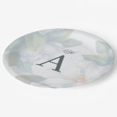 Grünpflanzen Sukkulentes Leaf Mint Wasserfarbe Bot Pappteller (Schrägansicht)