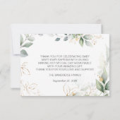 Grünpflanzen Taufe Foto Flat Dankeschön Karte (Rückseite)