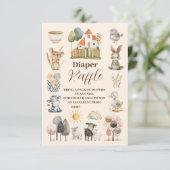Grünpflanzen Tiere Barnyard Raffle Diapper Begleitkarte (Stehend Vorderseite)