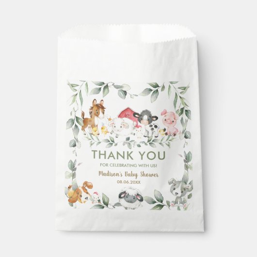 Grünpflanzen Tiere Geburtstagsdusche Geschenktütchen (Vorderseite)