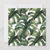 Grünpflanzen | Tropische Blätter Botanische Taufe Einladung (Rückseite)