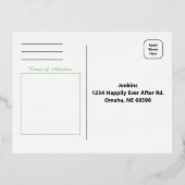 Grünpflanzen und botanische Hochzeiten Folie Einladungspostkarte (Rückseite)