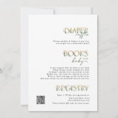 Grünpflanzen und Gold in einer Kinderdusche Einladung (Rückseite)