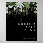 Grünpflanzen und Gold | Schwarze Karten und Sonder Poster (Vorne)