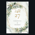 Grünpflanzen und goldene Tischnummer<br><div class="desc">Die Kollektion "Rustic Greenery Foliage Gold Geometric Frame" besticht durch die handgemalte Aquarellmalung von Salbeigrün Eukalyptus aus elegantem Imitat mit goldenem geometrischem Rahmen. Dieses epische Design ist perfekt für alle Veranstaltungen im boho oder rustikalen Stil. Das Design ist mit Aquarell handgemalt Wald grün eucalyptus foliage kombiniert moderne Skript-Schriftart. Wenn Sie...</div>