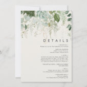 Grünpflanzen und Goldleaf | Alles in einer Hochzei Einladung (Rückseite)