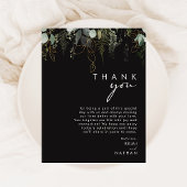 Grünpflanzen und Goldleaf | Black Dankykarte Postkarte