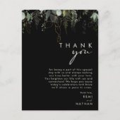 Grünpflanzen und Goldleaf | Black Dankykarte Postkarte (Vorderseite)