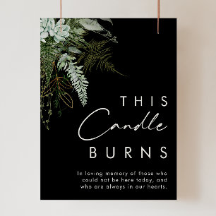 Grünpflanzen und Goldleaf   Black This Candle Burn Poster