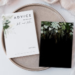 Grünpflanzen und Goldleaf | Black Wedding Advice C Hinweiskarte<br><div class="desc">Wir haben diese Pflanzen- und Blattgold entworfen | Schwarze Hochzeitsratenkarte, um Ihre einfache, aber elegante Hochzeit zu vervollständigen. Es zeichnet sich durch moderne, grüne und weiße Eukalyptusblätter, Farnfolien, eine prächtige Blume und minimale Blätter aus Goldfolie aus. Diese Elemente geben das Gefühl eines skurrilen, bezaubernden Waldes, perfekt für jede rustikale, böhmische...</div>