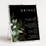 Grünpflanzen und Goldleaf | Black Wedding Drinks M Poster<br><div class="desc">Wir haben diese Pflanzen- und Blattgold entworfen | Schwarze Hochzeitsgetränke Menü Poster, um Ihren schlichten und eleganten boho Empfang zu vervollständigen. Es zeichnet sich durch moderne, grüne und weiße Eukalyptusblätter, Farnfolien, eine prächtige Blume und minimale Blätter aus Goldfolie aus. Diese Elemente geben das Gefühl eines skurrilen, bezaubernden Waldes, perfekt für...</div>