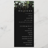 Grünpflanzen und Goldleaf | Black Wedding Program Programm (Vorderseite)