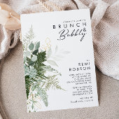 Grünpflanzen und Goldleaf Brunch und Bubbly Einladung