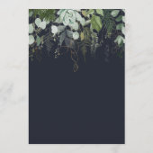 Grünpflanzen und Goldleaf | Dunkle Hochzeit der Ma Hinweiskarte (Rückseite)