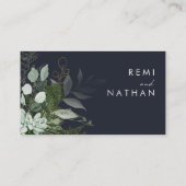 Grünpflanzen und Goldleaf | Dunkle Hochzeit der Ma Platzkarte (Rückseite)